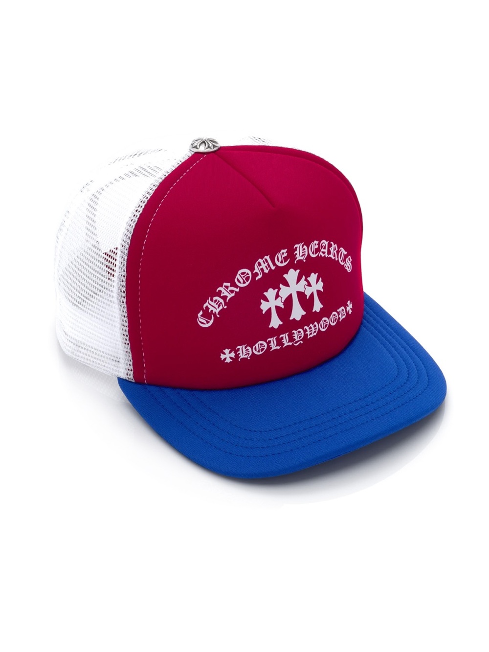 Chrome Hearts Kids Magenta Front Blue Brim Trucker Hat